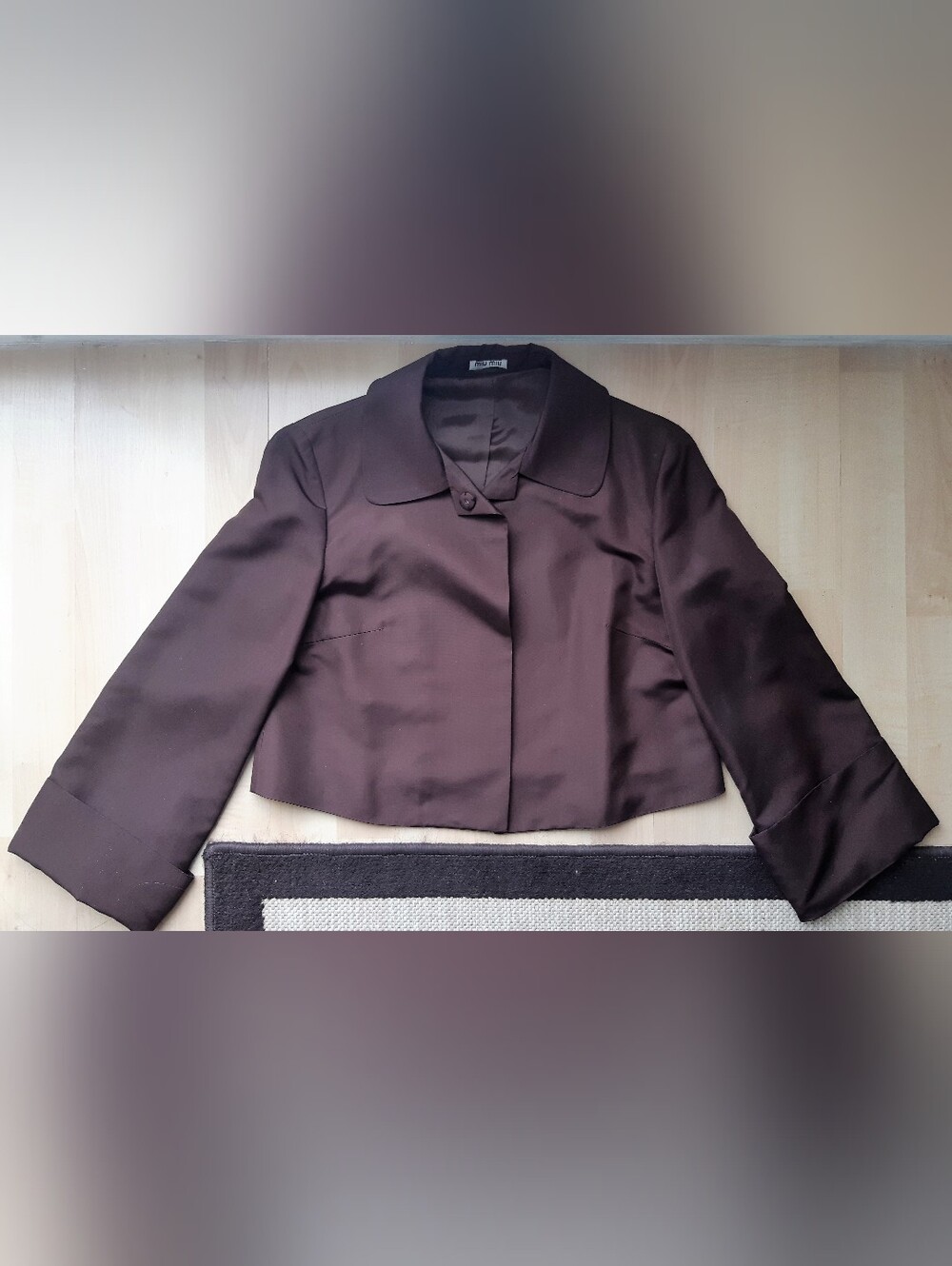 Authentic Miu Miu Women's Chocolate Brown Cropped Coat